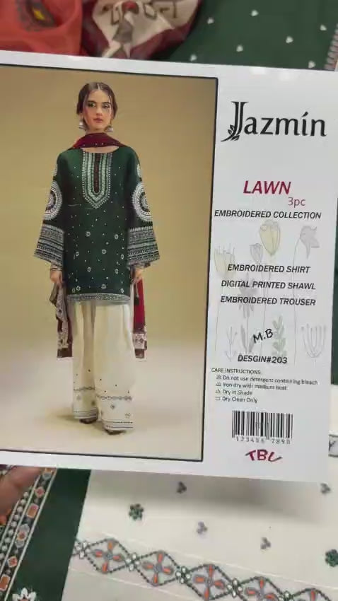 Summer Lawn Embroidery 3pcs Collection AYL3-10713