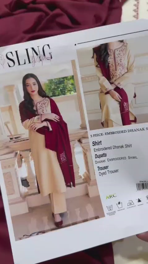 AISLING Embroidered Dhanak Fency 3pcs Vol 0103