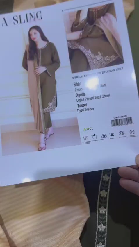 AISLING Embroidered Dhanak Fency 3pcs Vol 0117