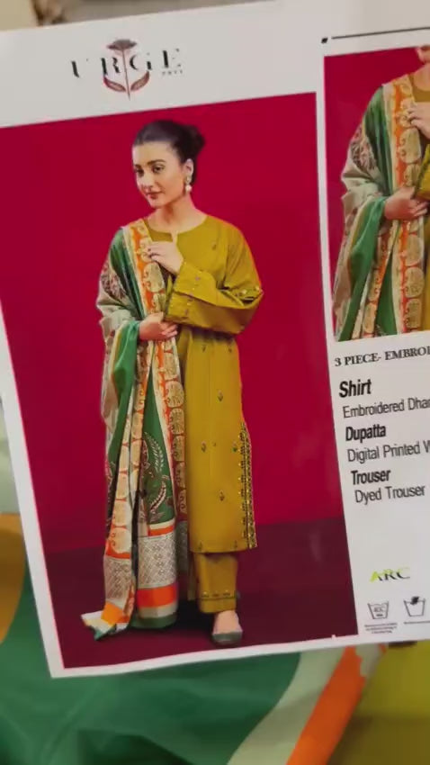 URGE Embroidered Dhanak Fency 3pcs Vol 0113