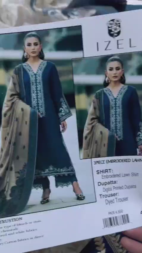 Summer Lawn Embroidery 3pcs Collection AYL3-10741