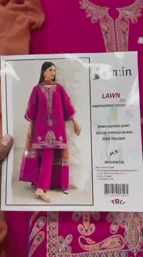 Summer Lawn Embroidery 3pcs Collection AYL3-10729