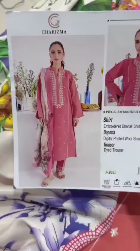 URGE Embroidered Dhanak Fency 3pcs Vol 0105