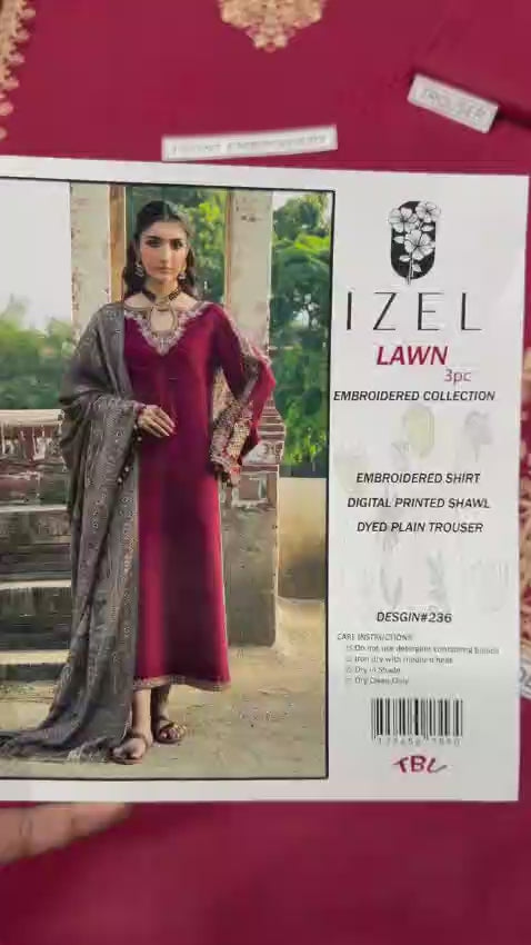 Summer Lawn 3pcs Embroidery Collection AYL3-11022