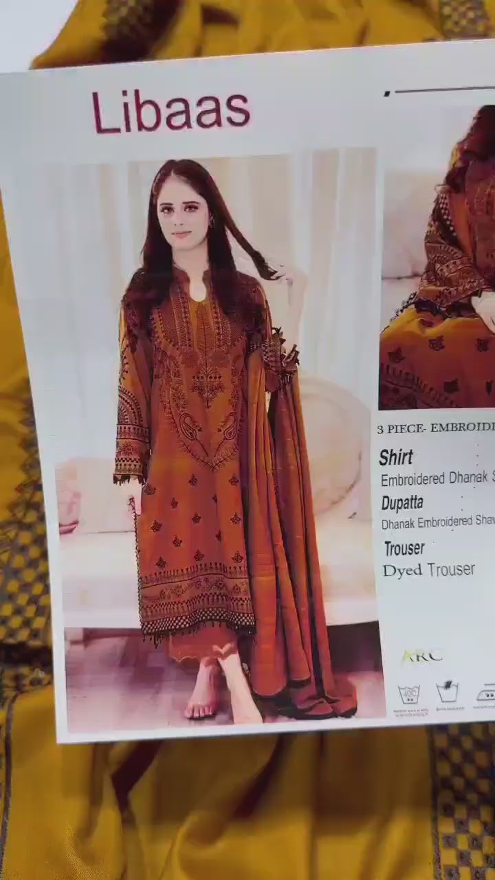 Libas Dhanak 3pcs Embroidery Most Demanding Suit 00975