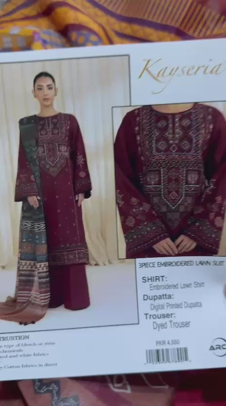 Summer Lawn Embroidery 3pcs Collection AYL3-10752