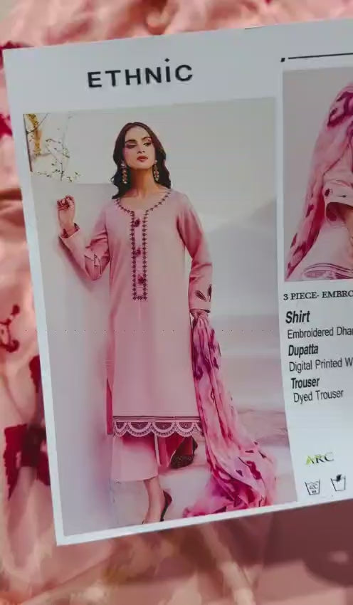 ETHNIC Embroidered Dhanak Fency 3pcs Vol 0122