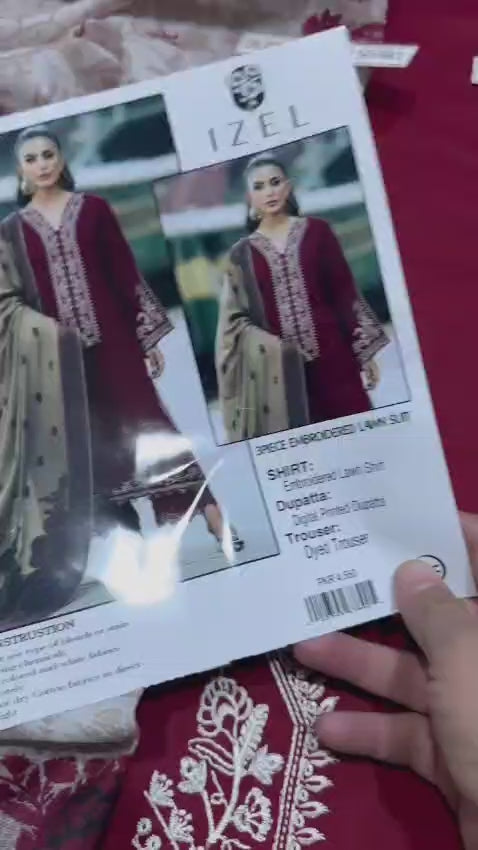 Summer Lawn Embroidery 3pcs Collection AYL3-10754