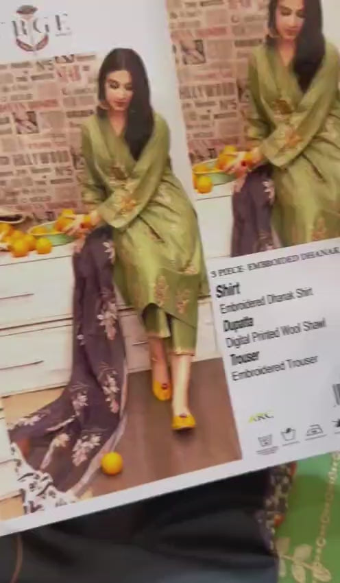 URGE Embroidered Dhanak Fency 3pcs Vol 0101