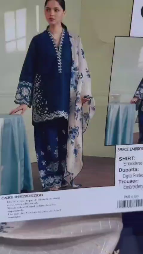 Summer Lawn Embroidery 3pcs Collection AYL3-10749