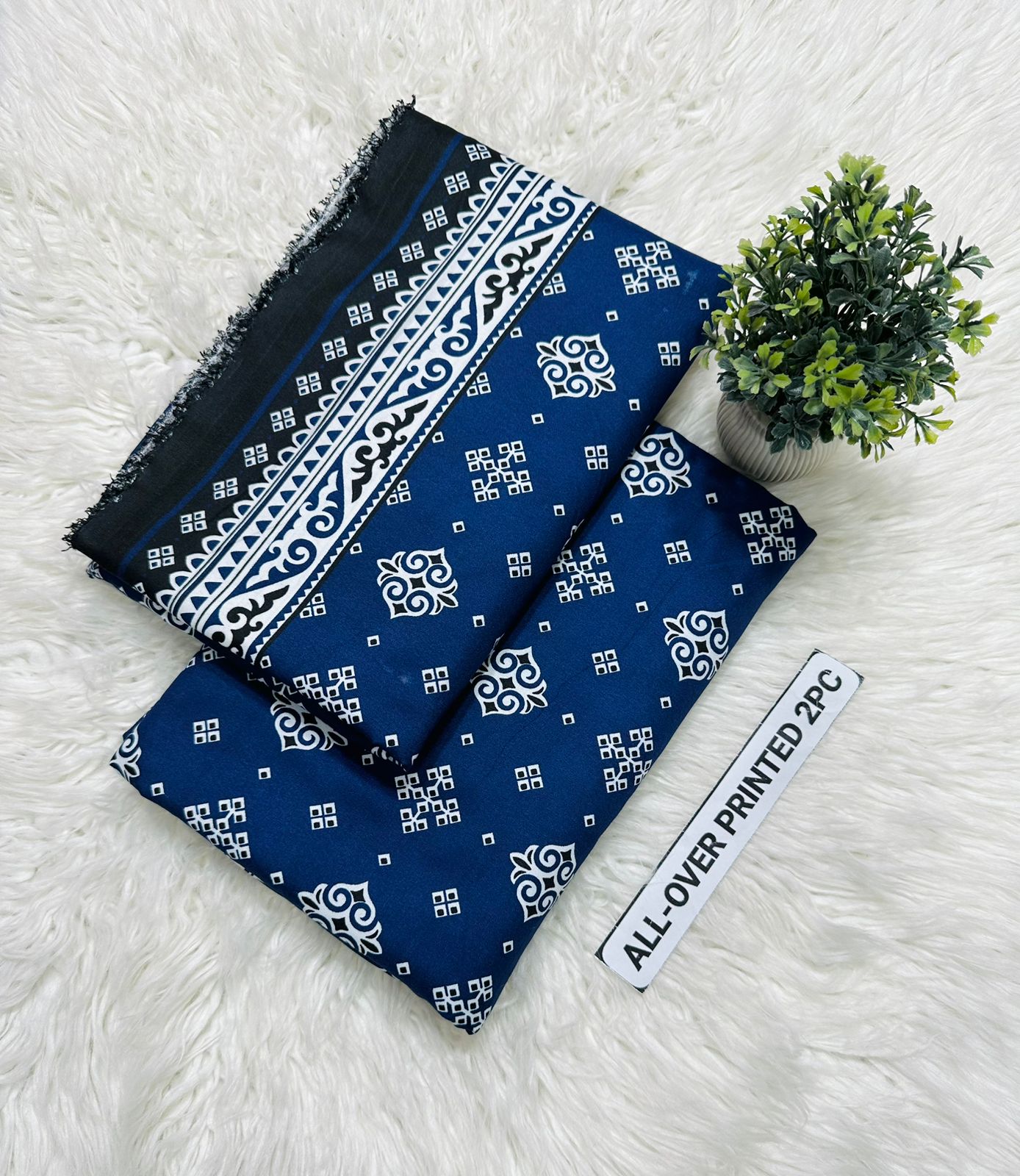 Summer Cotton All over 2pcs Premium Blue Taj