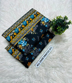 Summer Cotton All over 2pcs Premium Black Sky Floral Border