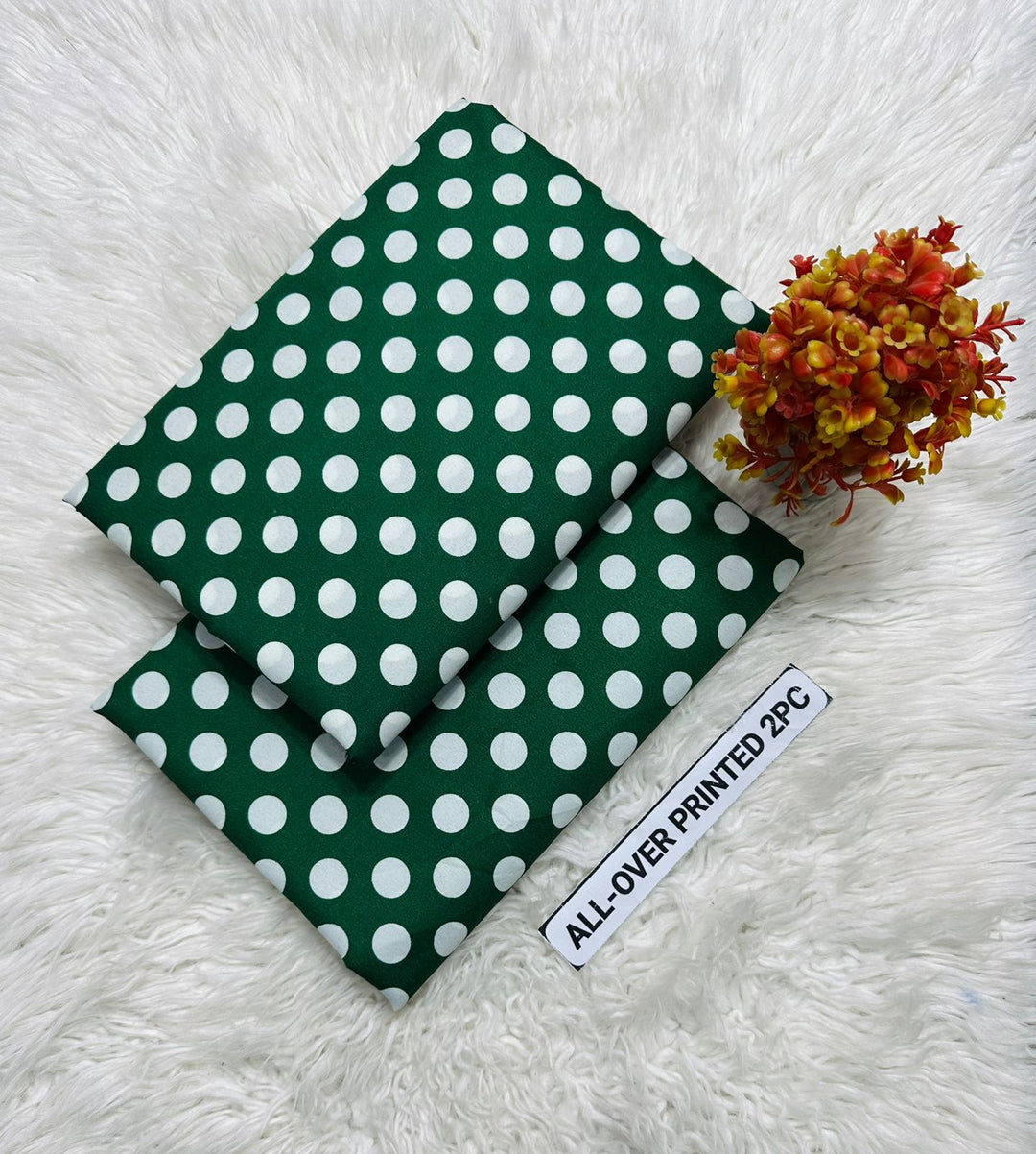 Summer Cotton All over 2pcs Premium Green white choco