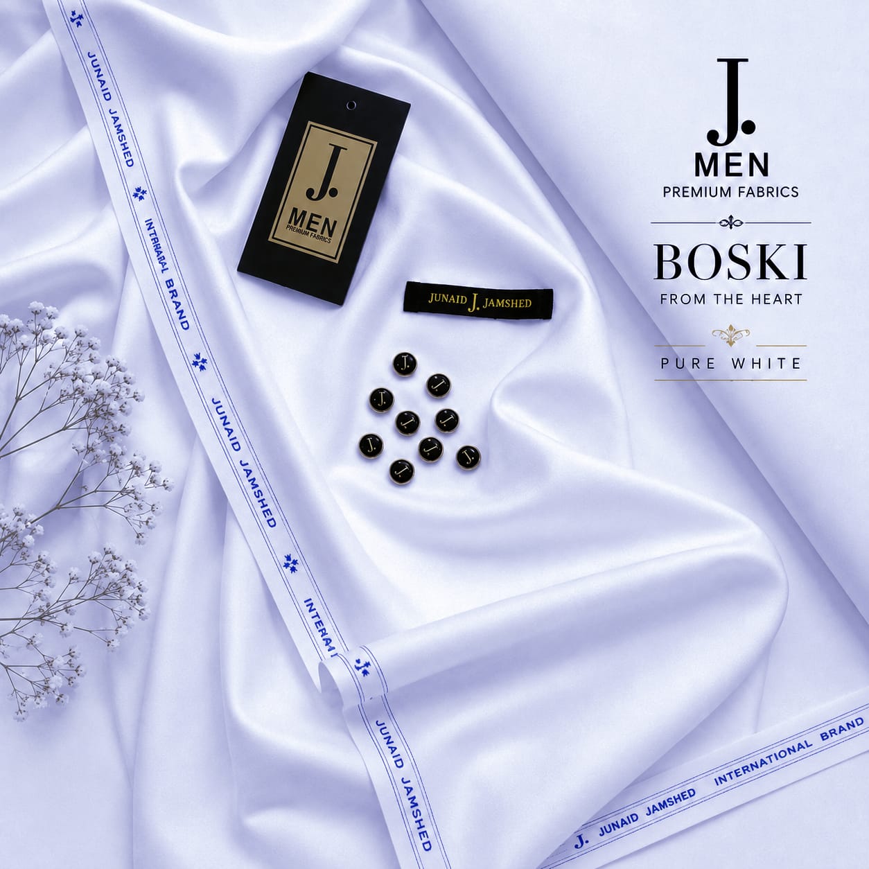 J. Junaid Jamshaid Online Premium Wash & Wear Boski Suiting For Men