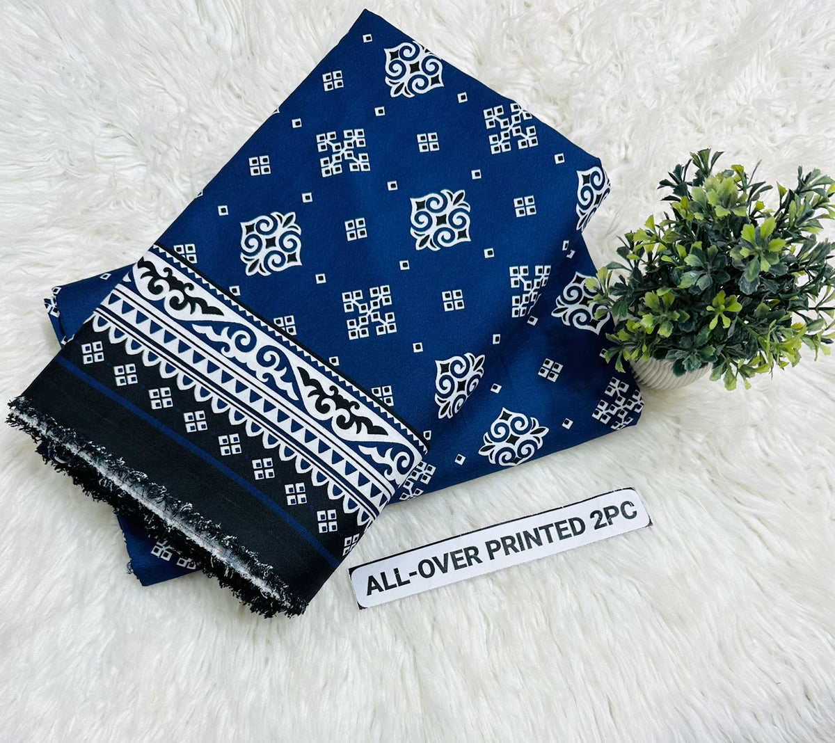 Summer Cotton All over 2pcs Premium Blue Taj