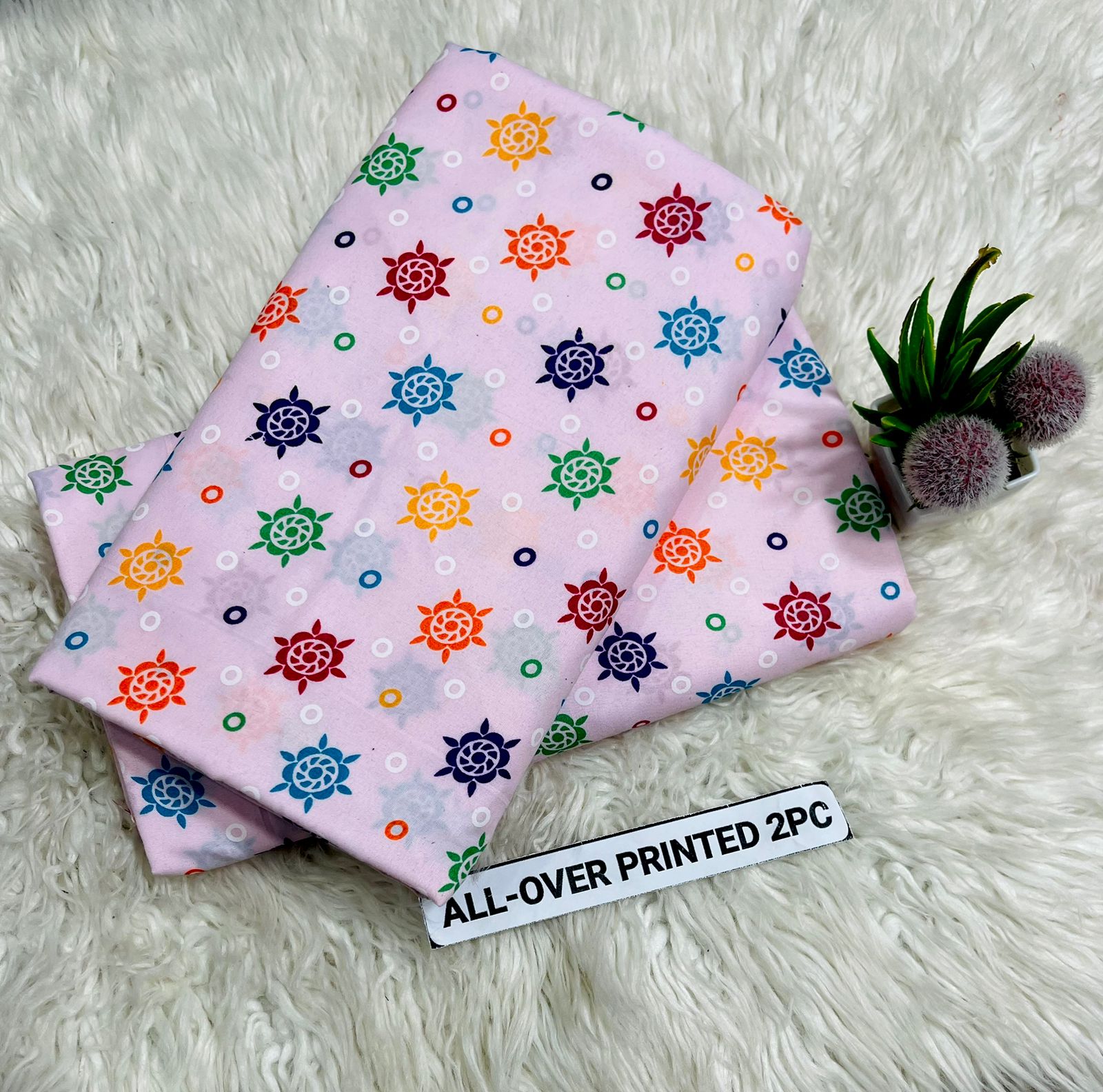 Summer Cotton All over 2pcs Premium Pink Sun