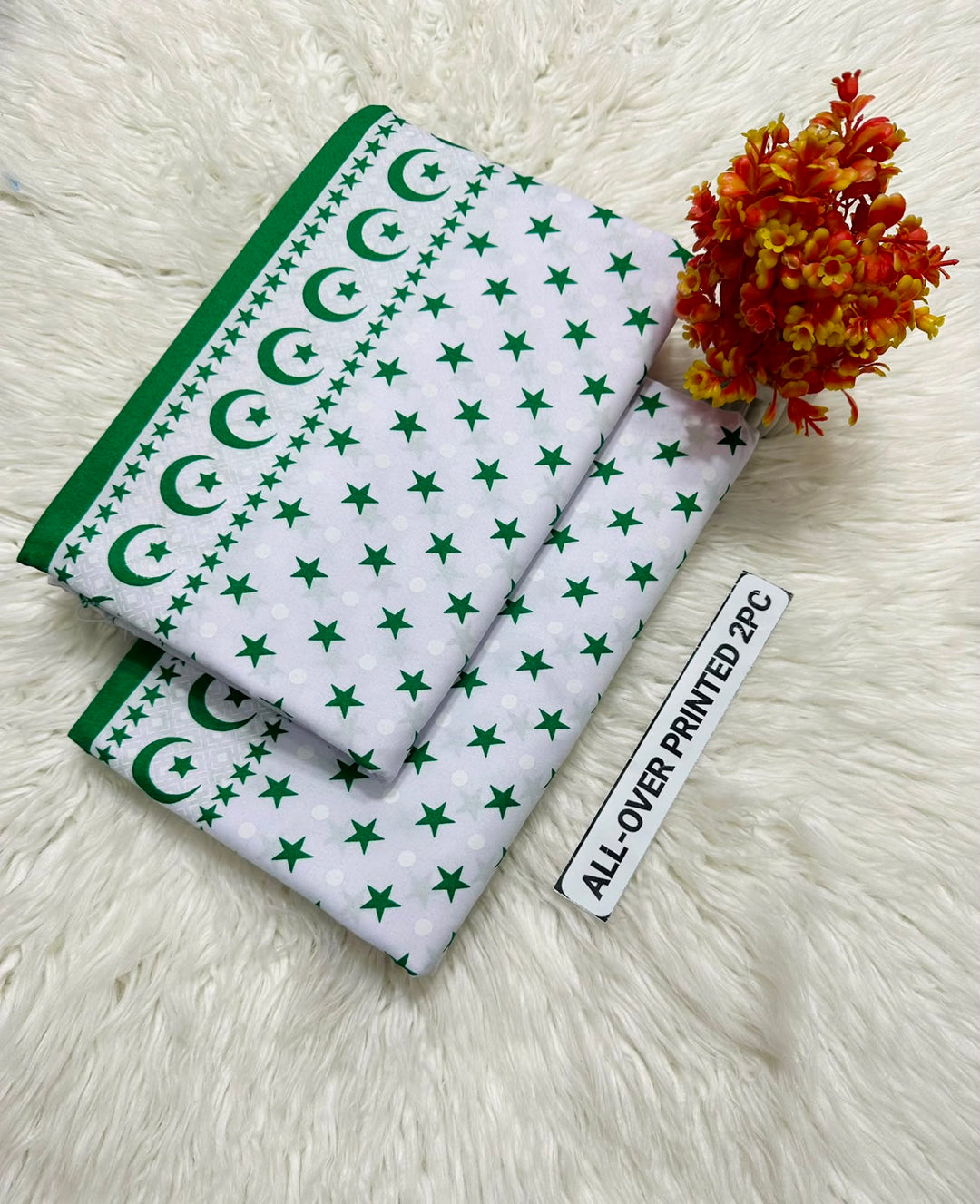 Summer Cotton All over 2pcs Premium NW PK White Green Moon