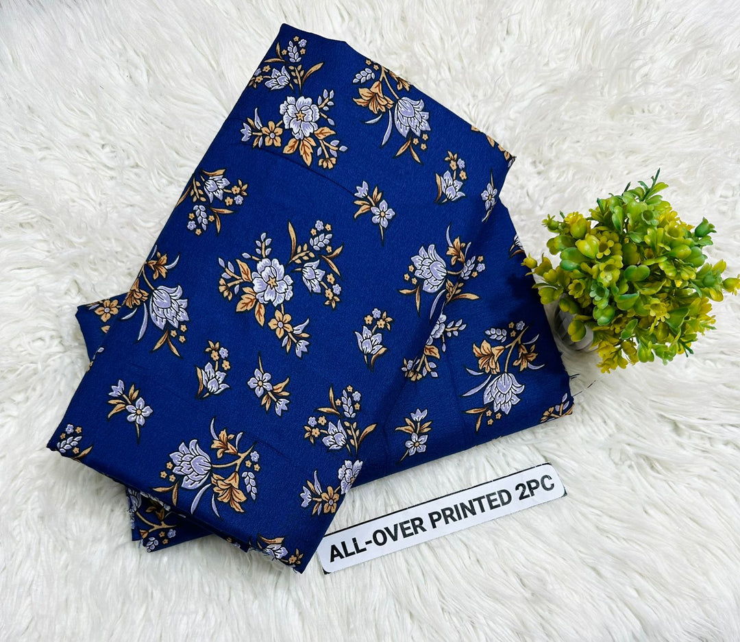 Summer Cotton All over 2pcs Premium Blue Yellow petals