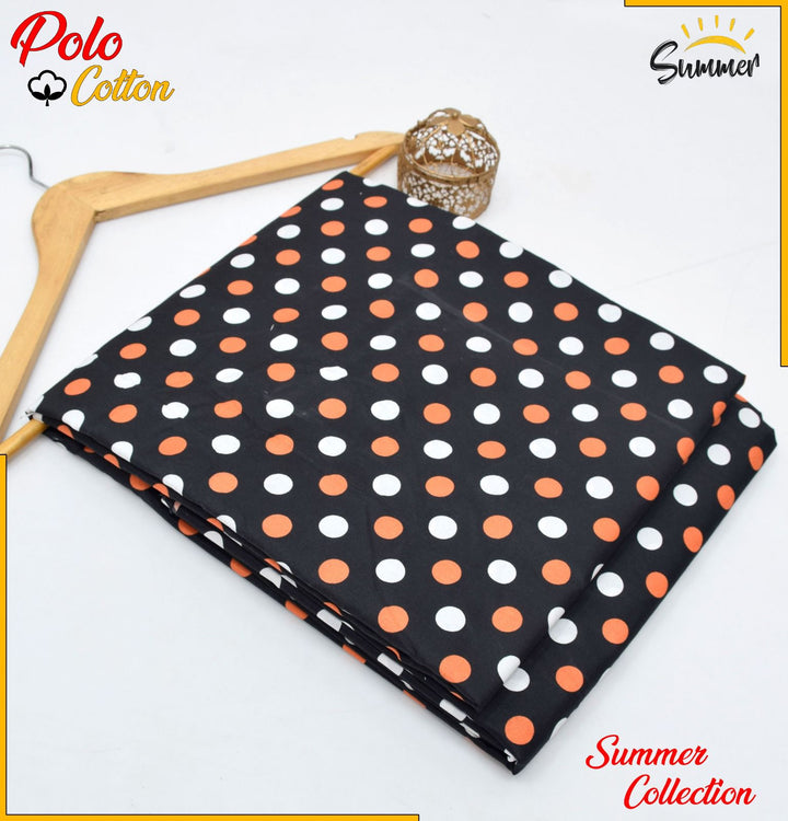 Micro Polo Cotton 2pcs Suit Round Orange white