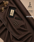 J. Junaid Jamshaid Online Premium Wash & Wear Boski Suiting For Men Coffee Brown