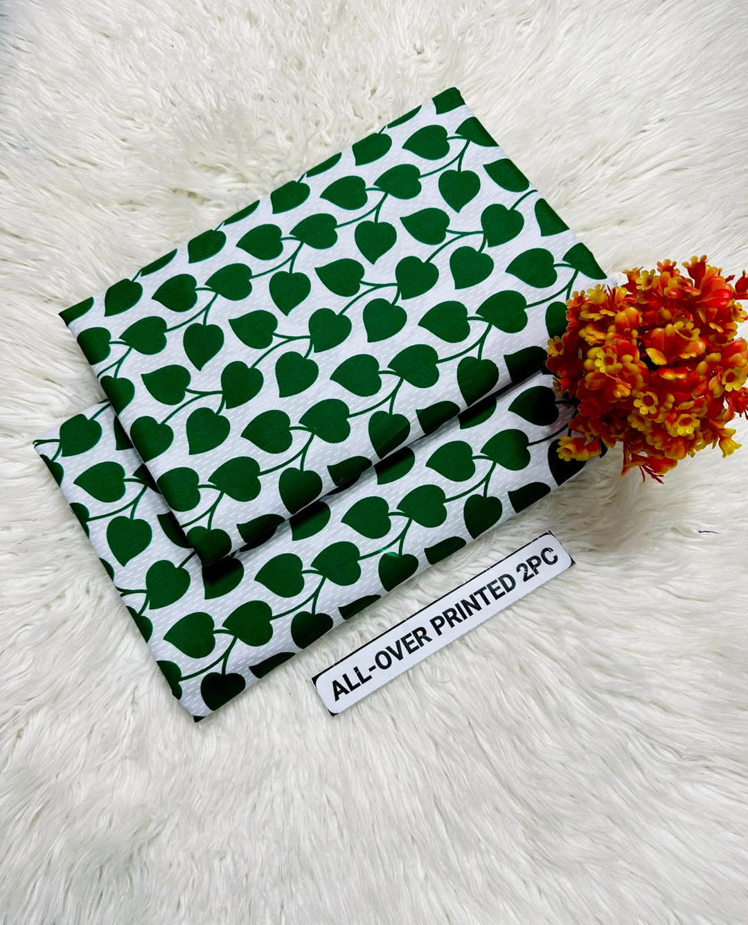 Summer Cotton All over 2pcs Premium PK White Green Heart