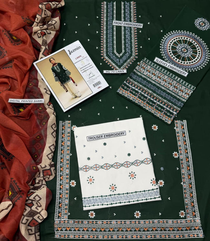 Summer Lawn Embroidery 3pcs Collection AYL3-10713