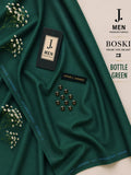 J. Junaid Jamshaid Online Premium Wash & Wear Boski Suiting For Men Bottle Green