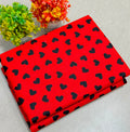 Summer Cotton All over 2pcs Premium Suit Red Black Heart