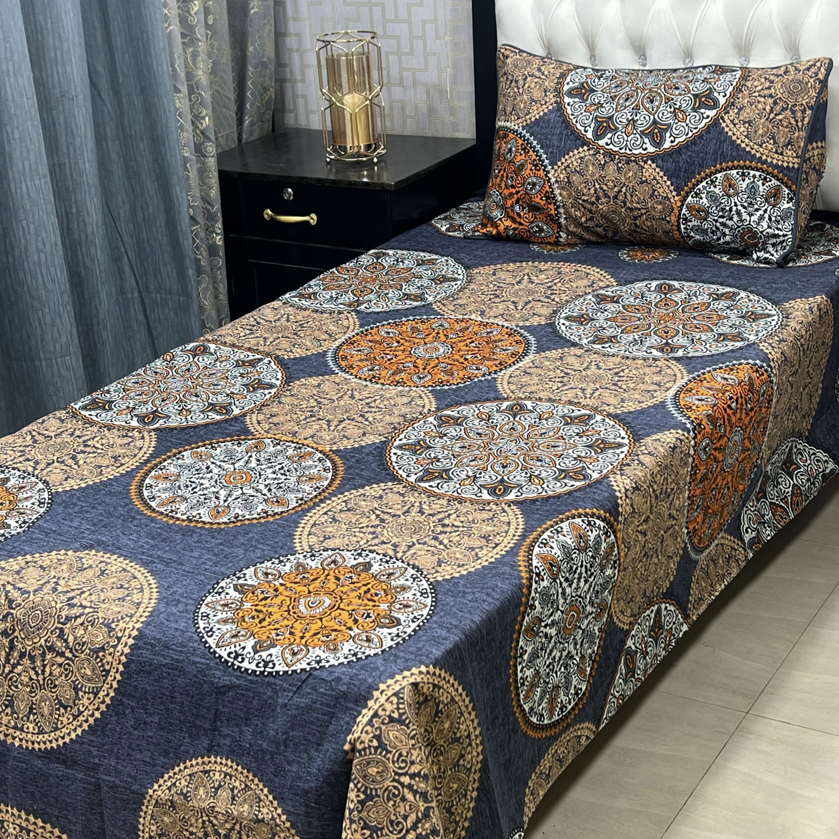 3D Crystal Cotton Single Pair Bedsheet AM3DS-00169