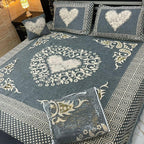 Sweetheart Luxury 4pcs Velvet Jacquard Bedsheet Set