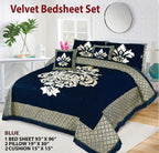 Luxury Velvet Jacquard 5Pcs Bedsheet Set