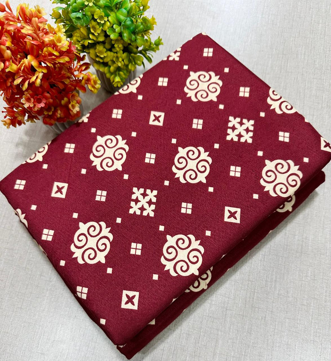 Summer Cotton All over 2pcs Premium Suit NW Taj Meroon