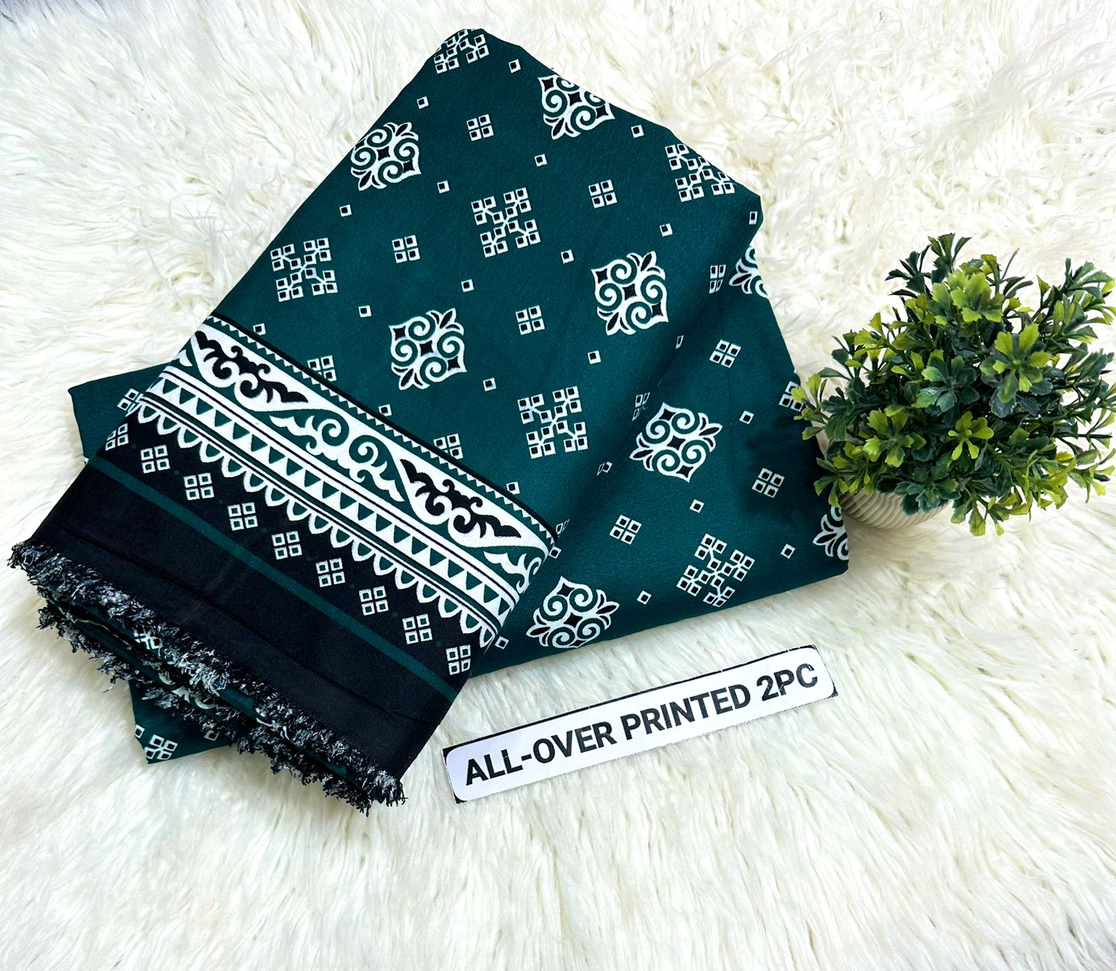 Summer Cotton All over 2pcs Premium Green Taj