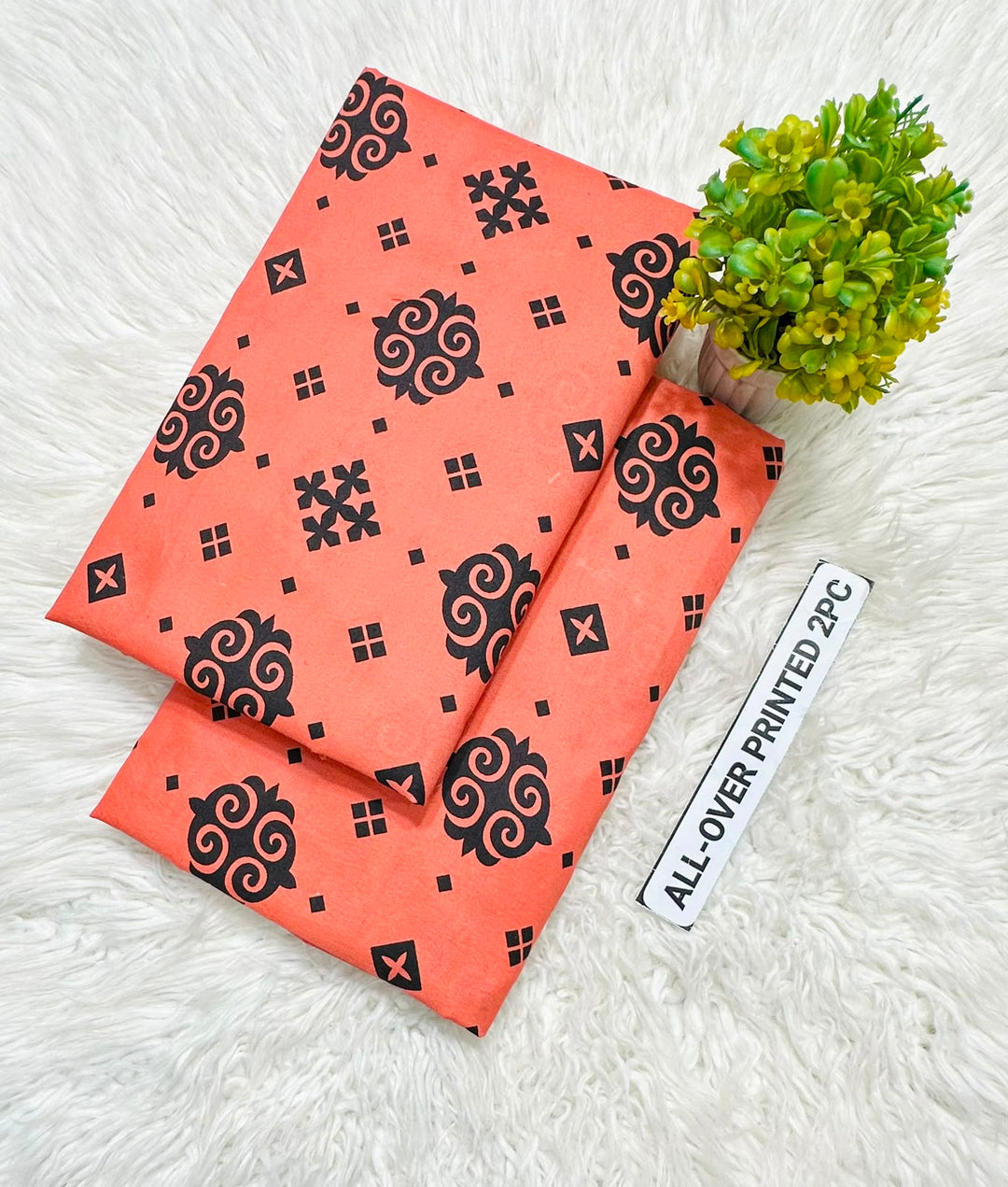 Summer Cotton All over 2pcs Premium NW Peach Taj