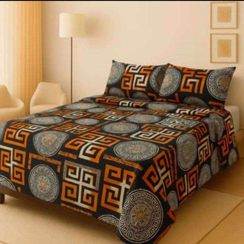 3D Leather Cotton Bedsheet AM3D-00197