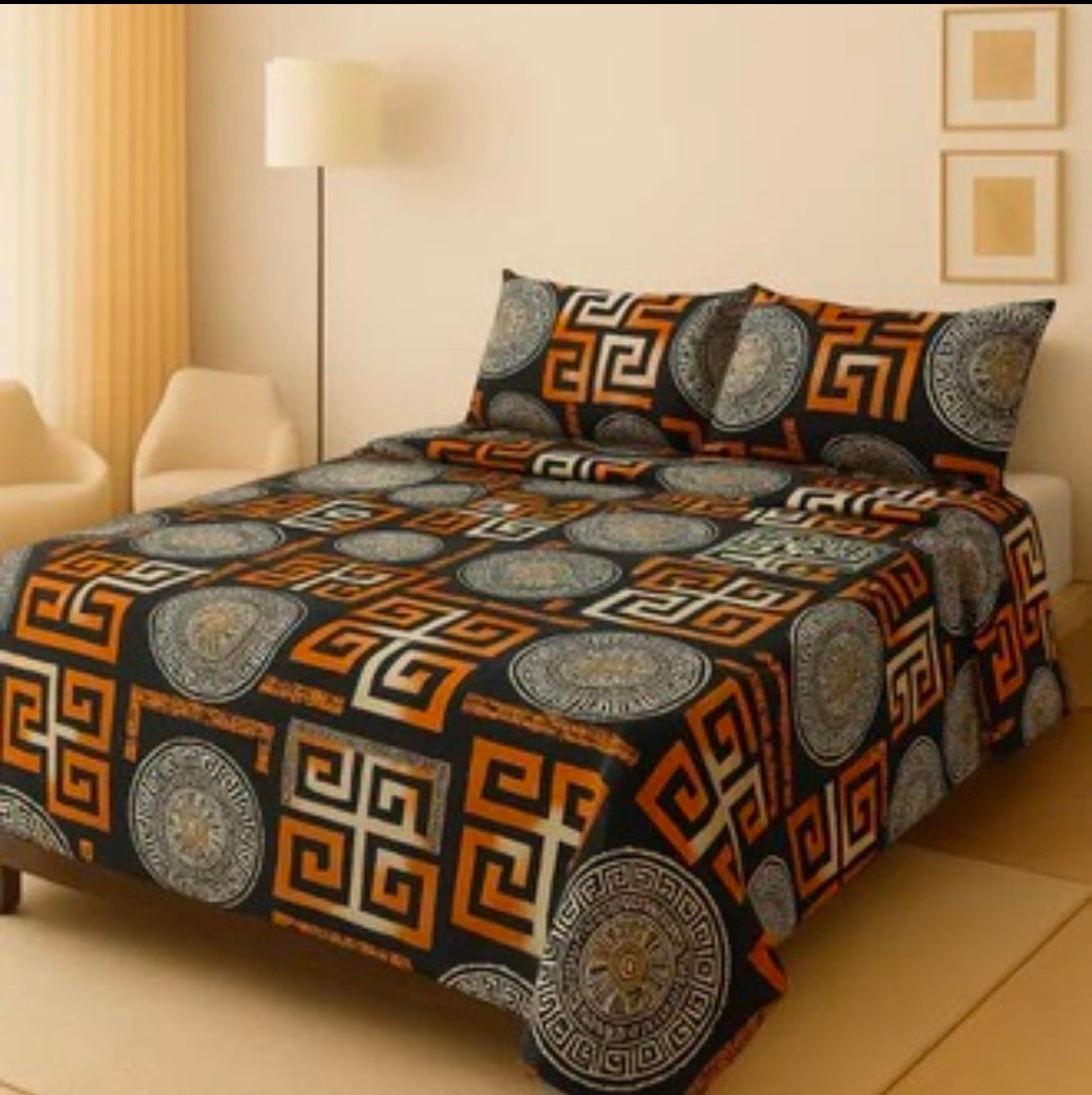 3D Leather Cotton Bedsheet AM3D-00197