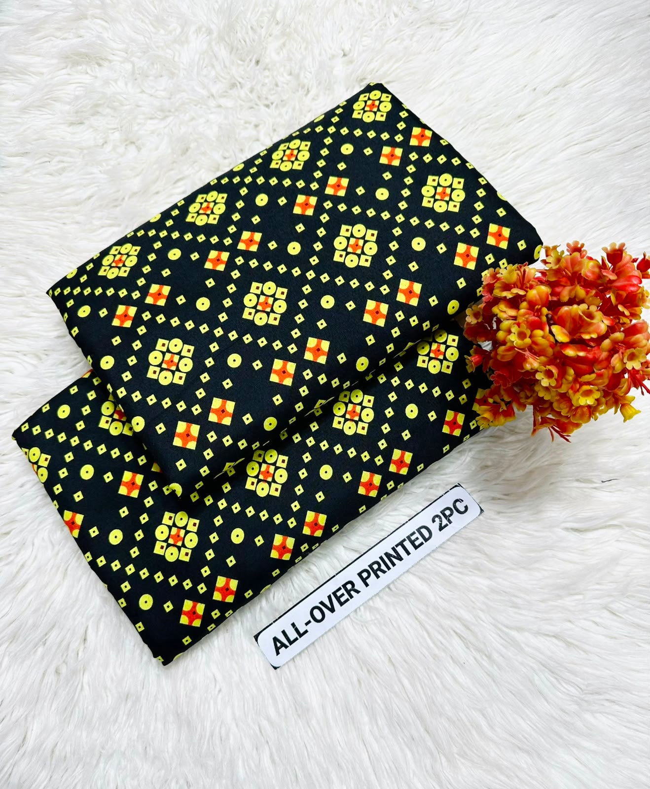 Summer Cotton All over 2pcs Premium Black Yellow CHN