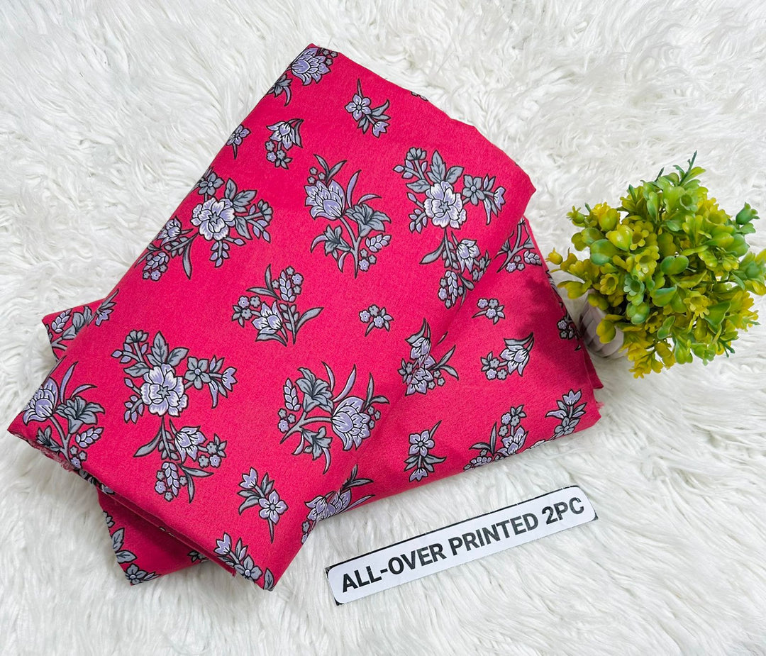 Summer Cotton All over 2pcs Premium Pink Grey Floral
