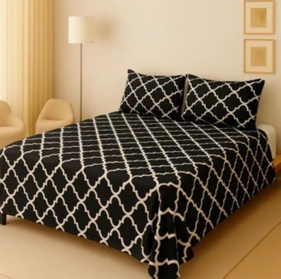 3D Leather Crystal Cotton Bedsheet AM3D-00414