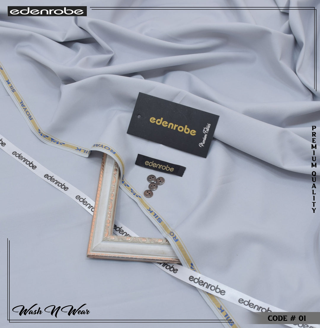 Royal Silk Edenrobe Premium Wash & Wear 4 season Suit Silver Grey