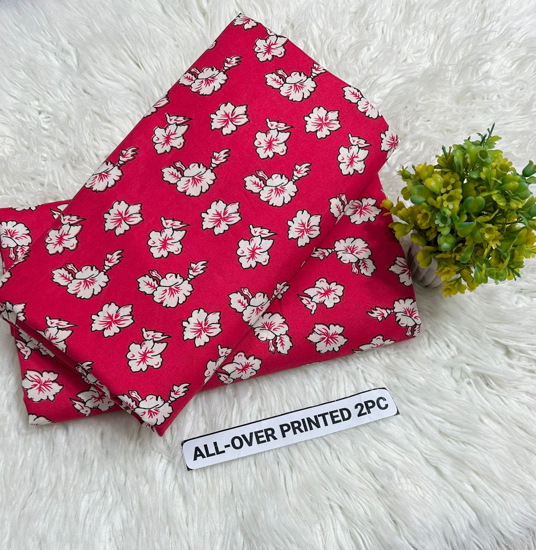 Summer Cotton All over 2pcs Premium Pink White Floral