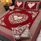 Sweetheart Luxury 4pcs Velvet Jacquard Bedsheet Set