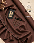 J. Junaid Jamshaid Online Premium Wash & Wear Boski Suiting For Men Root Bear