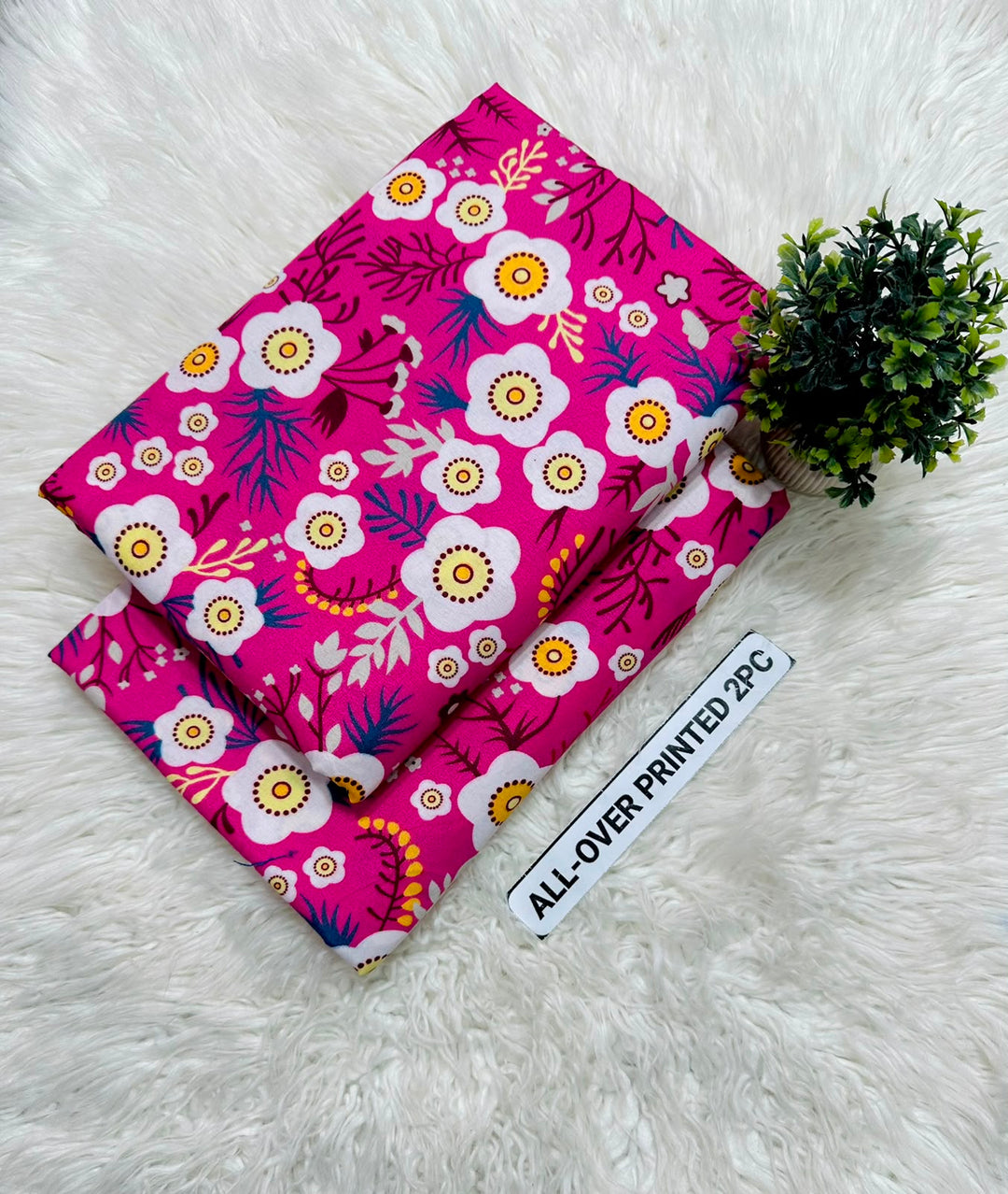 Summer Cotton All over 2pcs Premium Pink Round Floral