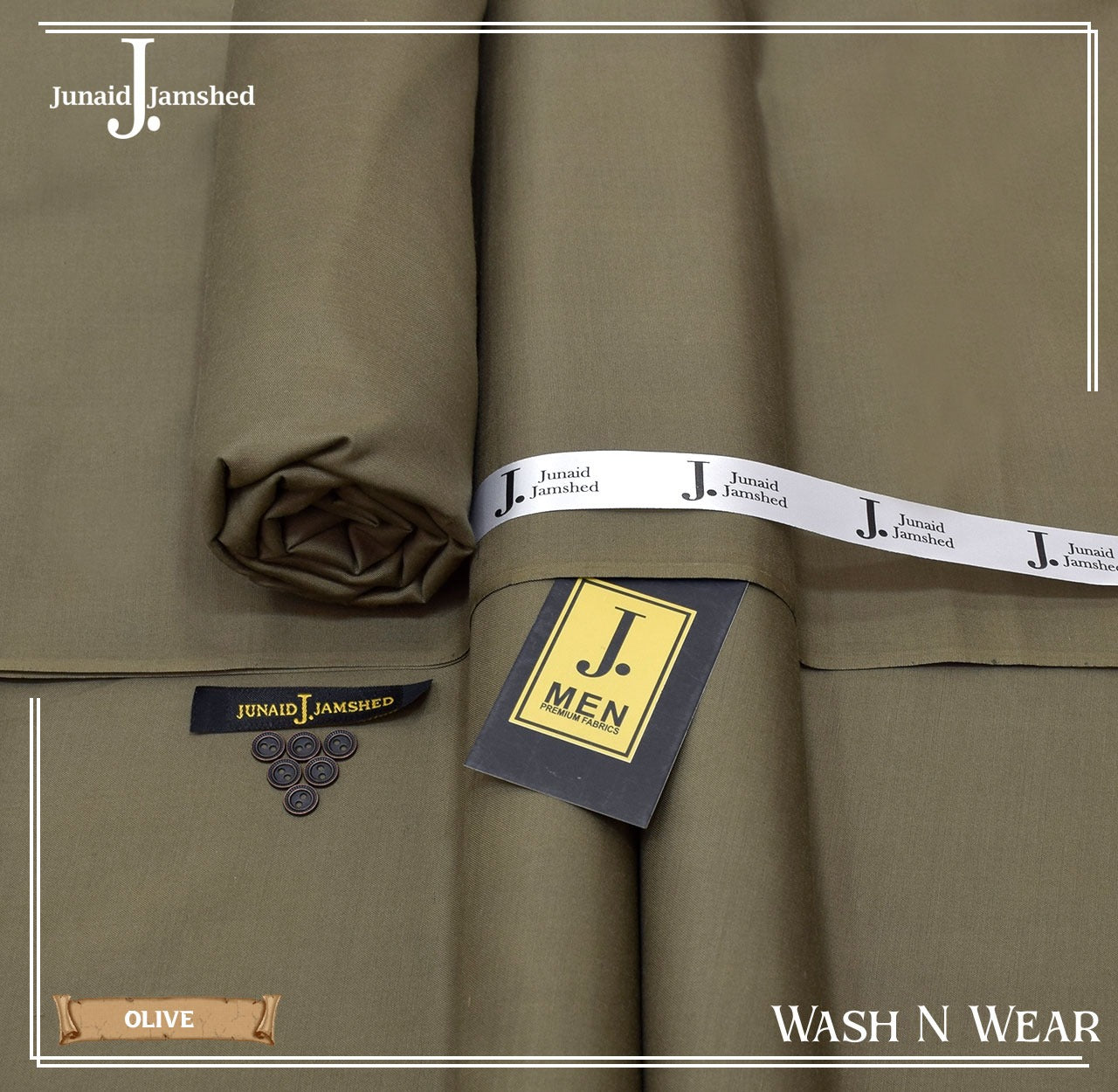 Four season Wash & Wear by J. Junaid Jamshaid Online Olive