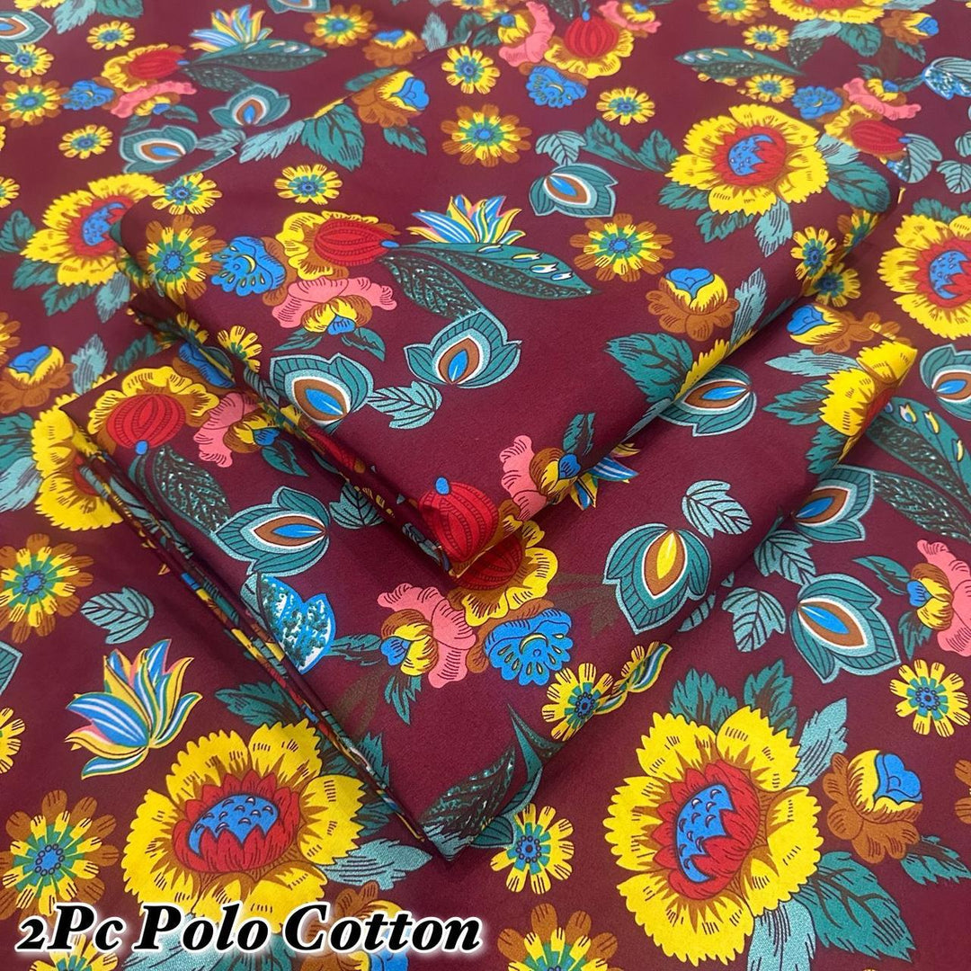 Micro Polo Cotton 2pcs Suit Maroon SM