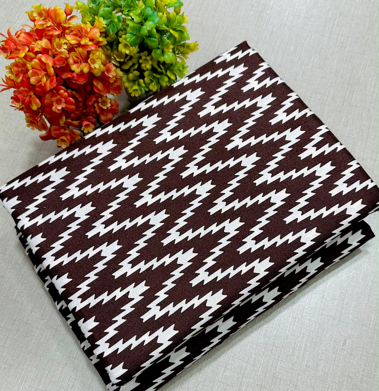 Summer Cotton All over 2pcs Premium Zig Zag Brown Bj