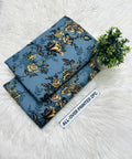 Summer Cotton All over 2pcs Premium Suit Grey Gold Rani