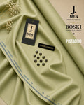 J. Junaid Jamshaid Online Premium Wash & Wear Boski Suiting For Men Pistachio
