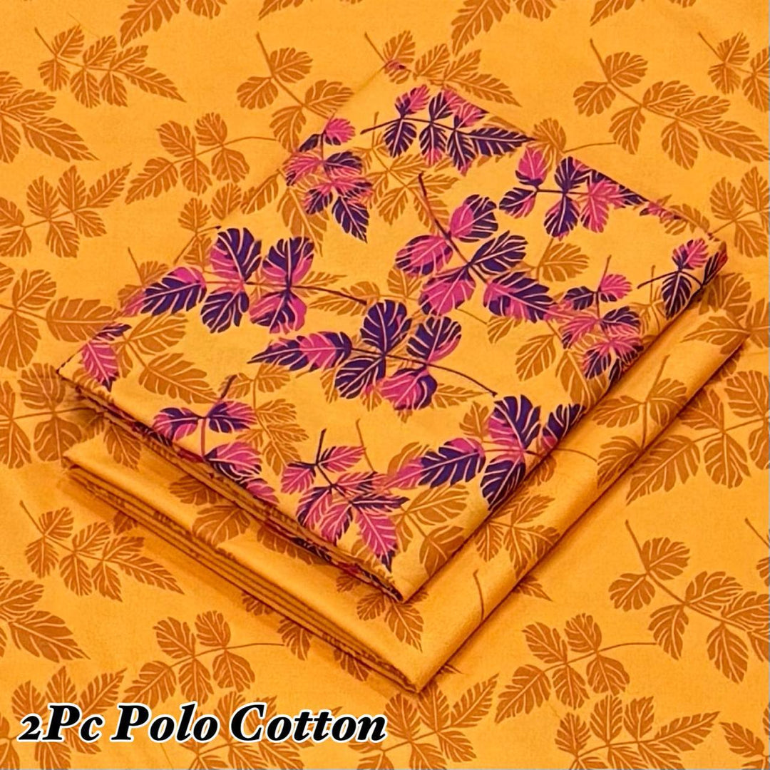 Micro Polo Cotton 2pcs Suit Yellow wt leaf